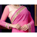 Glamorous Magenta Colored Embroidered Faux Georgette Saree